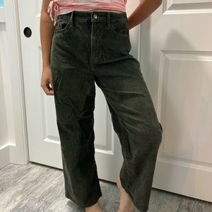 Green khaki corduroy pants